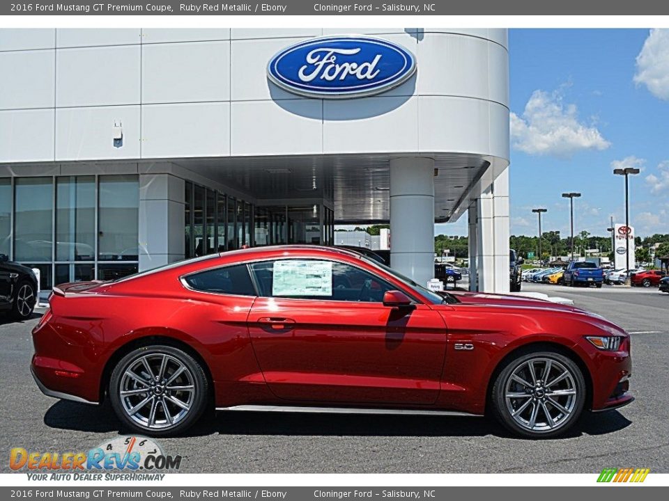2016 Ford Mustang GT Premium Coupe Ruby Red Metallic / Ebony Photo #2