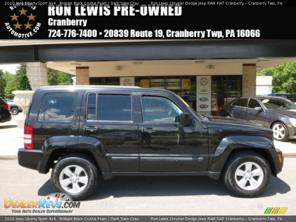 2010 Jeep Liberty Sport 4x4 Brilliant Black Crystal Pearl / Dark Slate Gray Photo #1