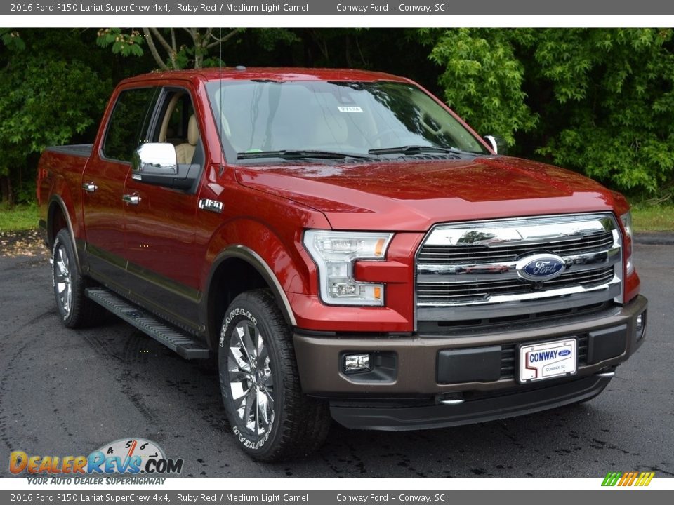 2016 Ford F150 Lariat SuperCrew 4x4 Ruby Red / Medium Light Camel Photo #1
