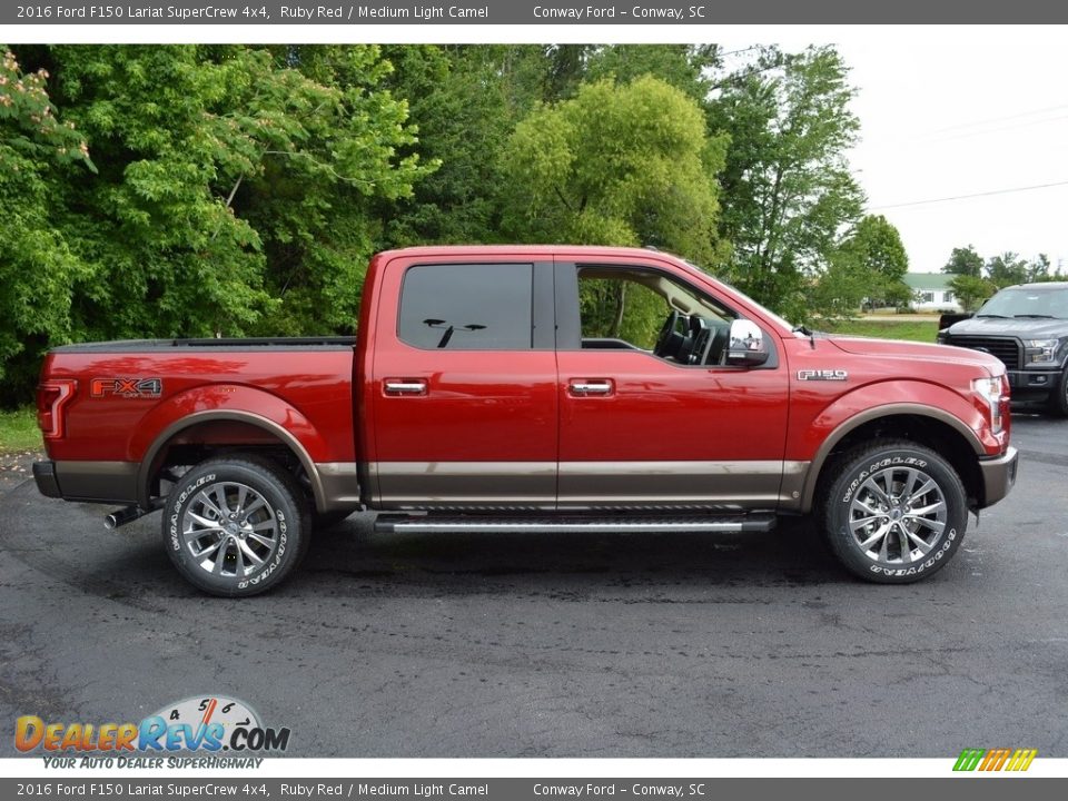 2016 Ford F150 Lariat SuperCrew 4x4 Ruby Red / Medium Light Camel Photo #2