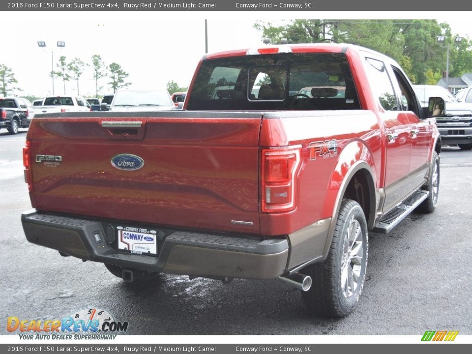 2016 Ford F150 Lariat SuperCrew 4x4 Ruby Red / Medium Light Camel Photo #3