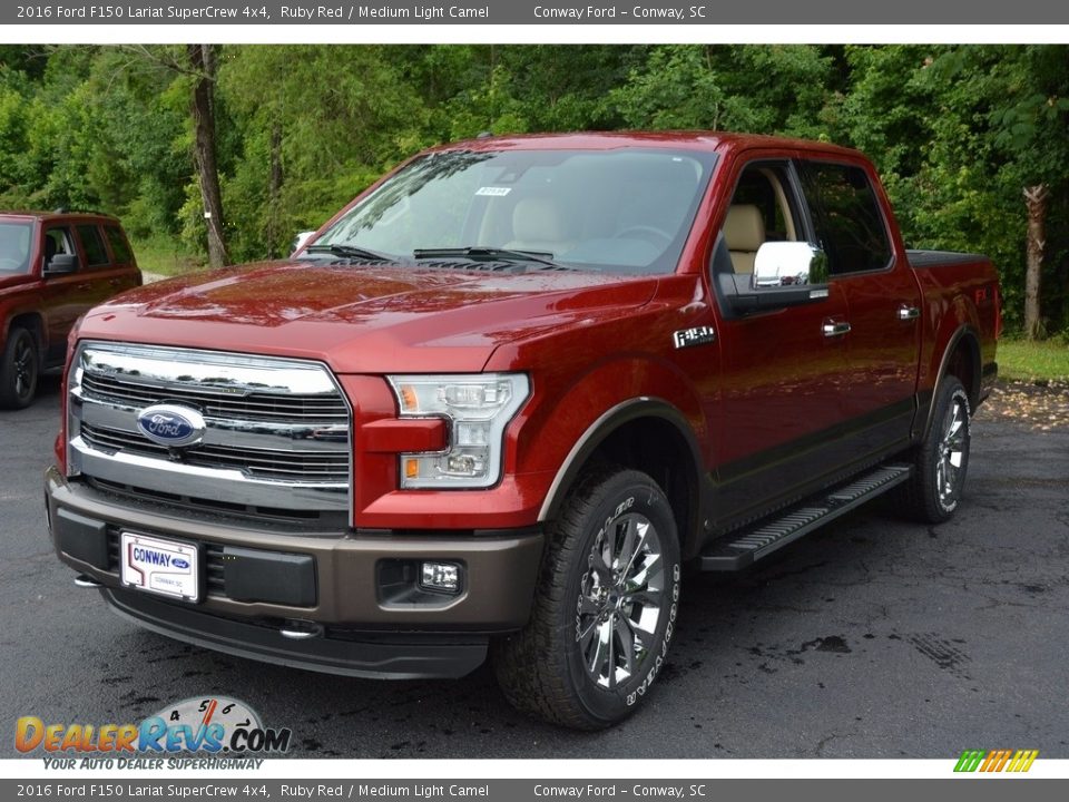 2016 Ford F150 Lariat SuperCrew 4x4 Ruby Red / Medium Light Camel Photo #9