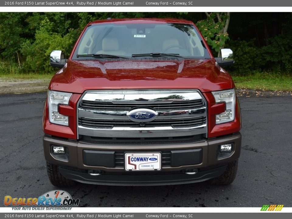 2016 Ford F150 Lariat SuperCrew 4x4 Ruby Red / Medium Light Camel Photo #10