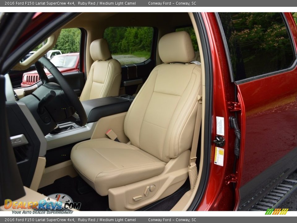 2016 Ford F150 Lariat SuperCrew 4x4 Ruby Red / Medium Light Camel Photo #19