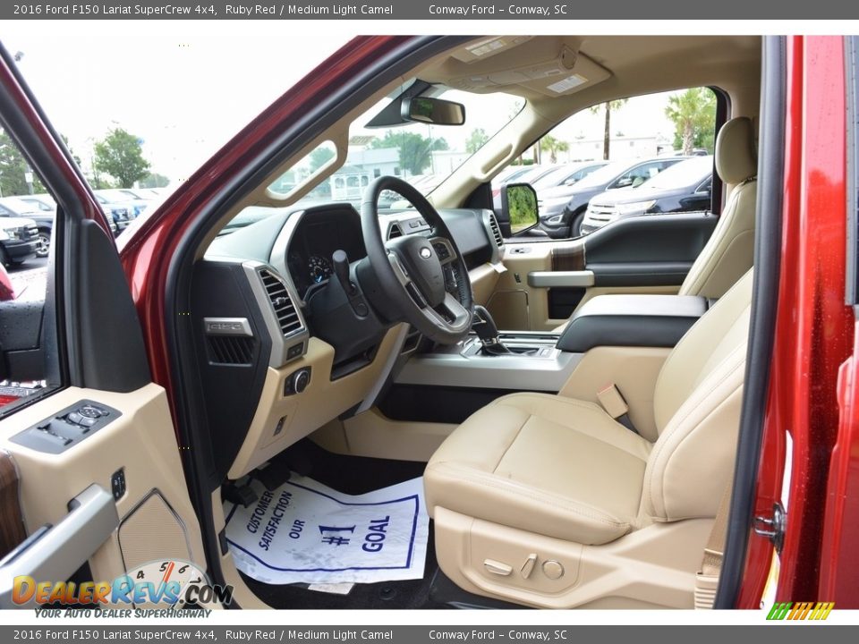 2016 Ford F150 Lariat SuperCrew 4x4 Ruby Red / Medium Light Camel Photo #20