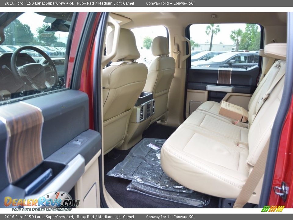 2016 Ford F150 Lariat SuperCrew 4x4 Ruby Red / Medium Light Camel Photo #22