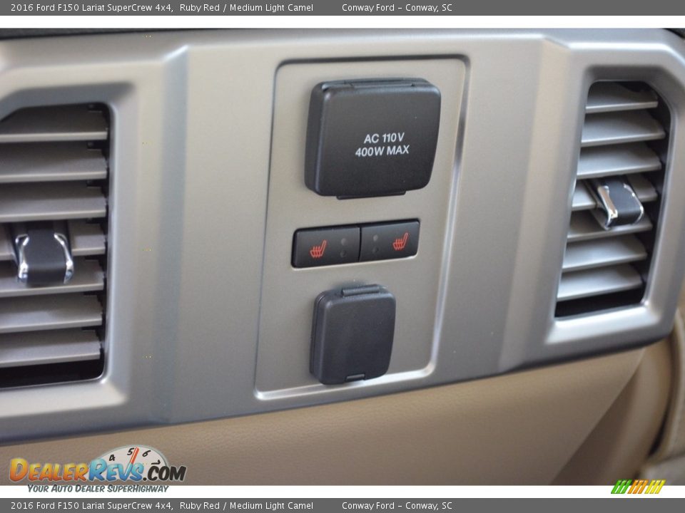 2016 Ford F150 Lariat SuperCrew 4x4 Ruby Red / Medium Light Camel Photo #24