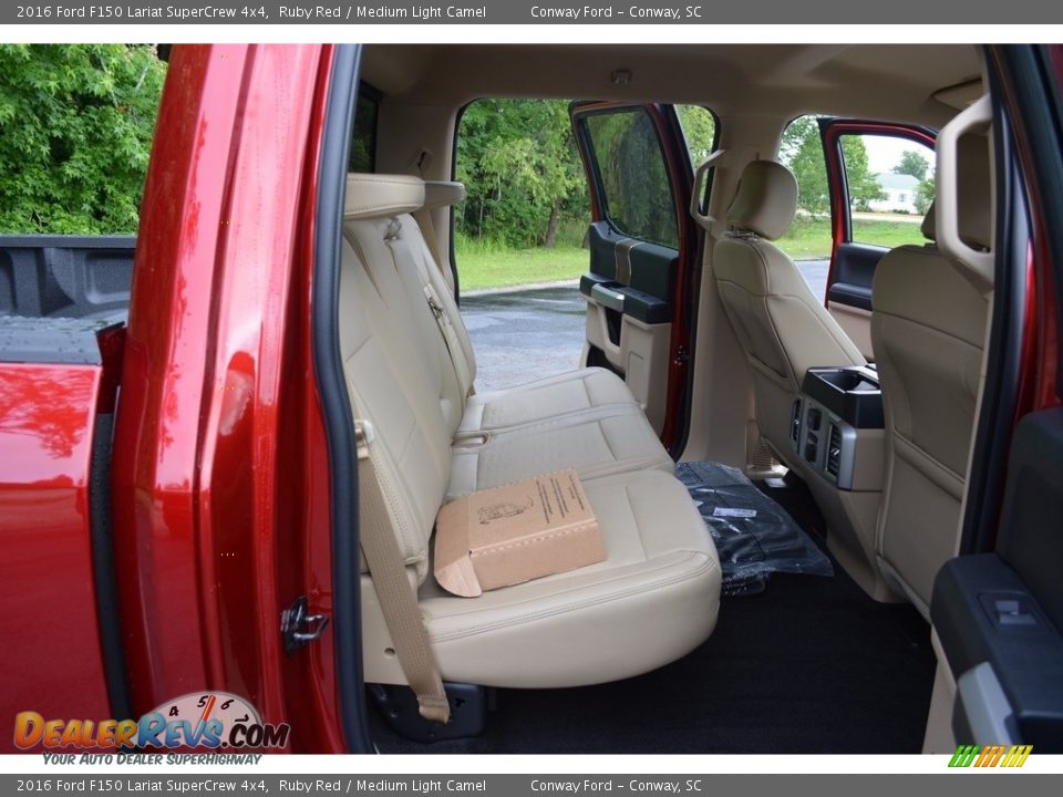 2016 Ford F150 Lariat SuperCrew 4x4 Ruby Red / Medium Light Camel Photo #27