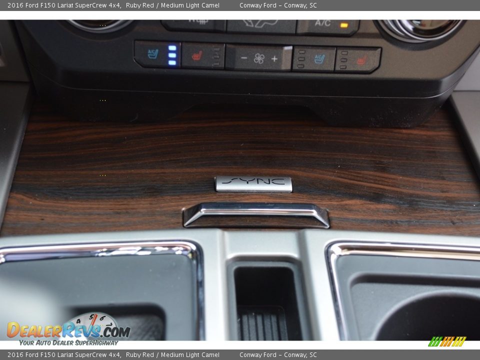2016 Ford F150 Lariat SuperCrew 4x4 Ruby Red / Medium Light Camel Photo #34