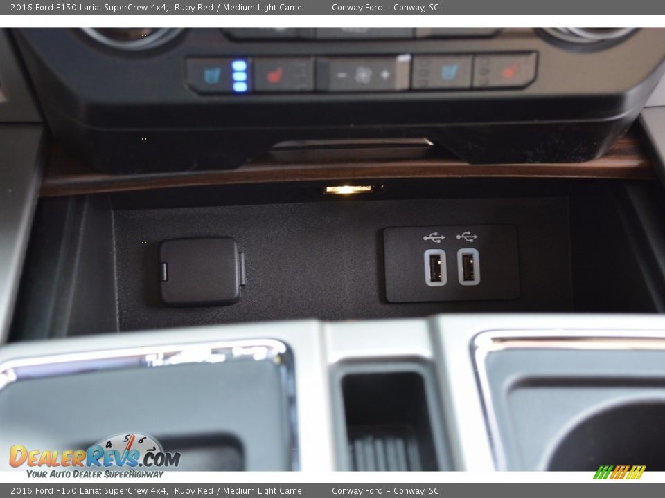 2016 Ford F150 Lariat SuperCrew 4x4 Ruby Red / Medium Light Camel Photo #35