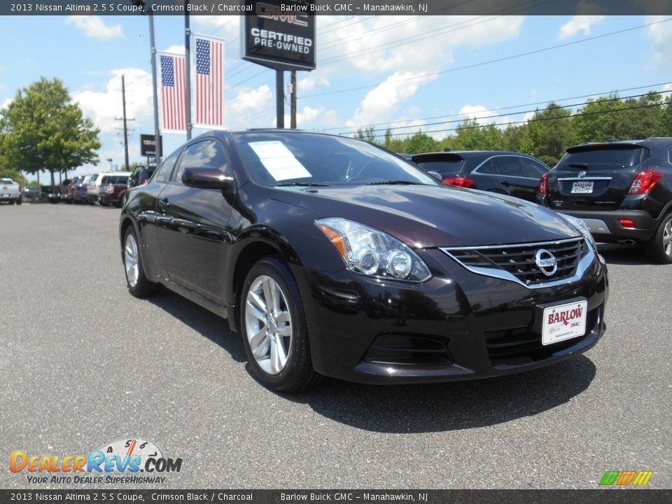 2013 Nissan Altima 2.5 S Coupe Crimson Black / Charcoal Photo #1