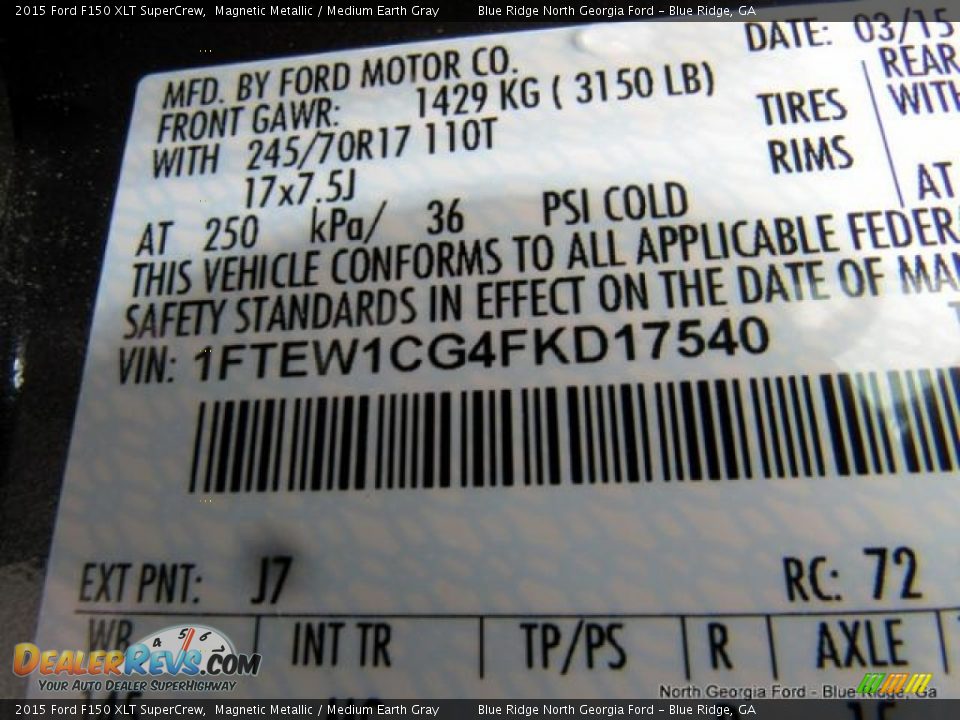 2015 Ford F150 XLT SuperCrew Magnetic Metallic / Medium Earth Gray Photo #27