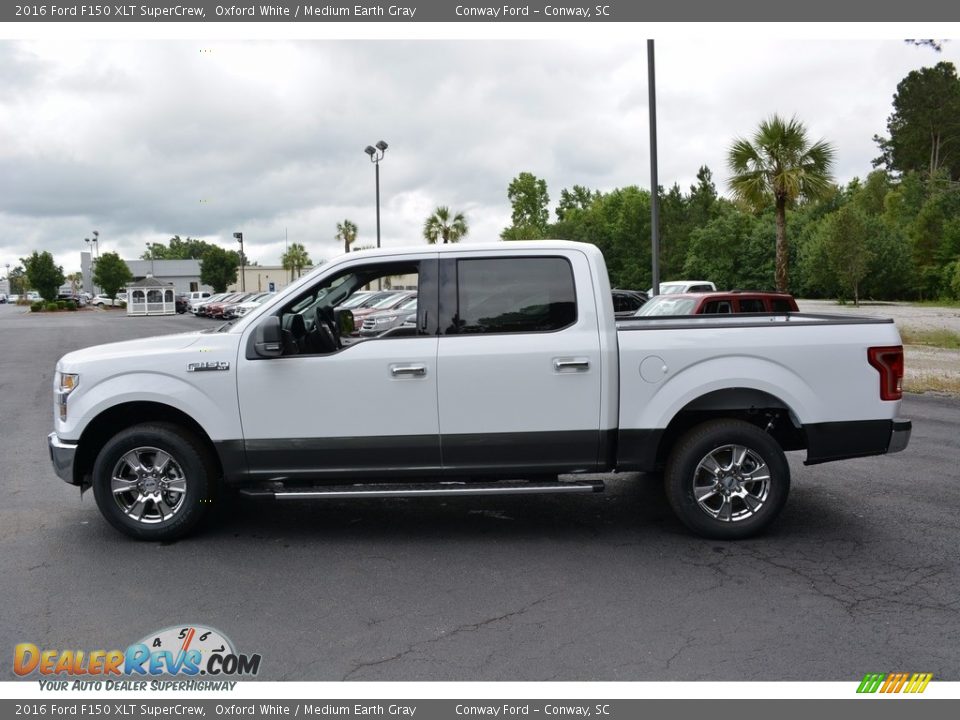 2016 Ford F150 XLT SuperCrew Oxford White / Medium Earth Gray Photo #9