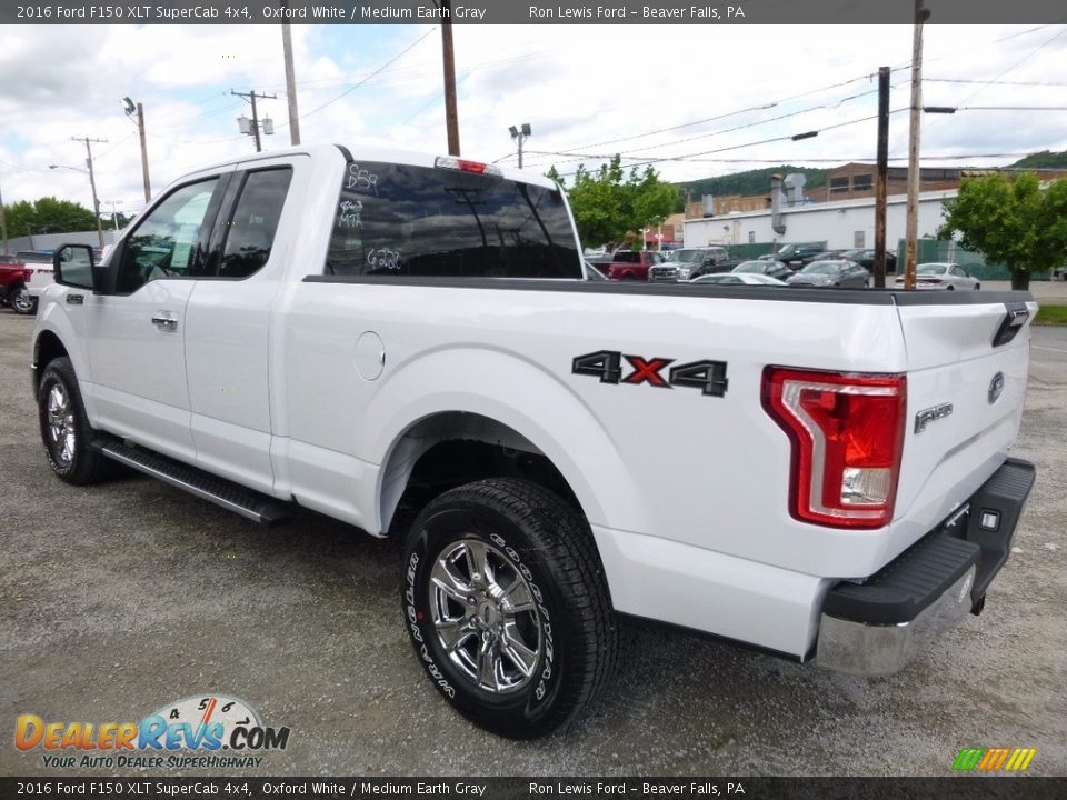 2016 Ford F150 XLT SuperCab 4x4 Oxford White / Medium Earth Gray Photo #5