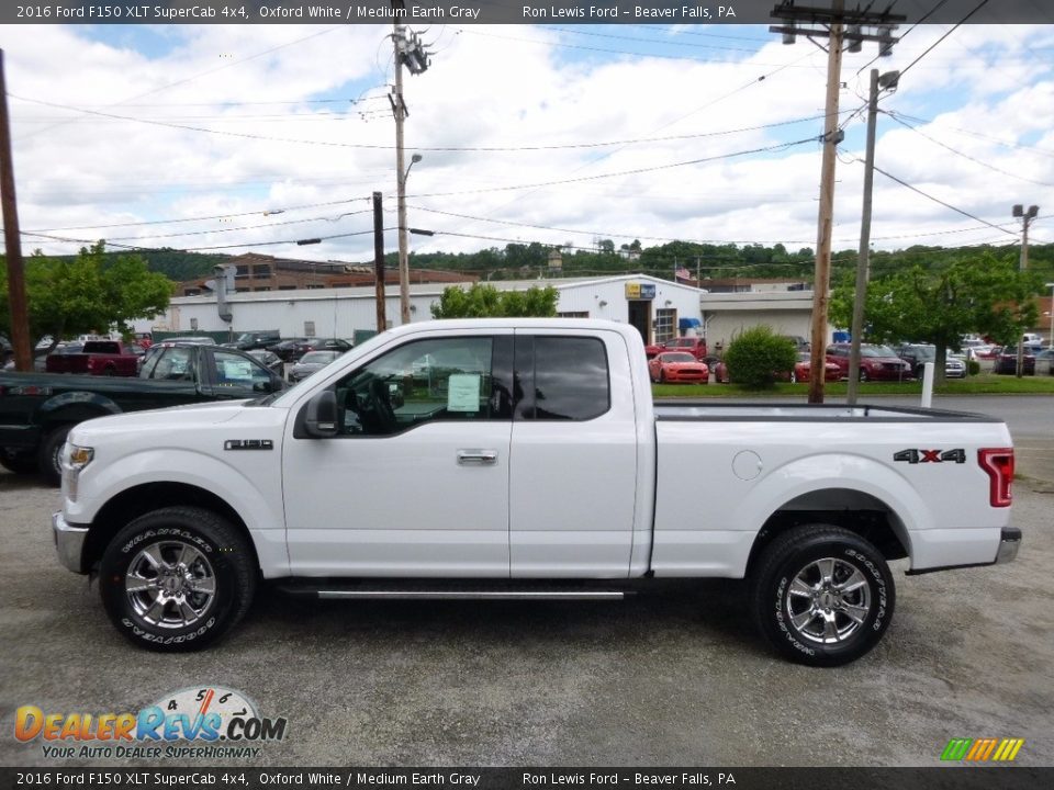 2016 Ford F150 XLT SuperCab 4x4 Oxford White / Medium Earth Gray Photo #6
