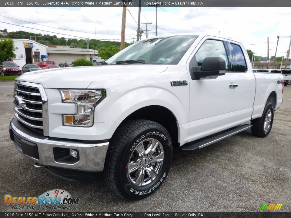 2016 Ford F150 XLT SuperCab 4x4 Oxford White / Medium Earth Gray Photo #7