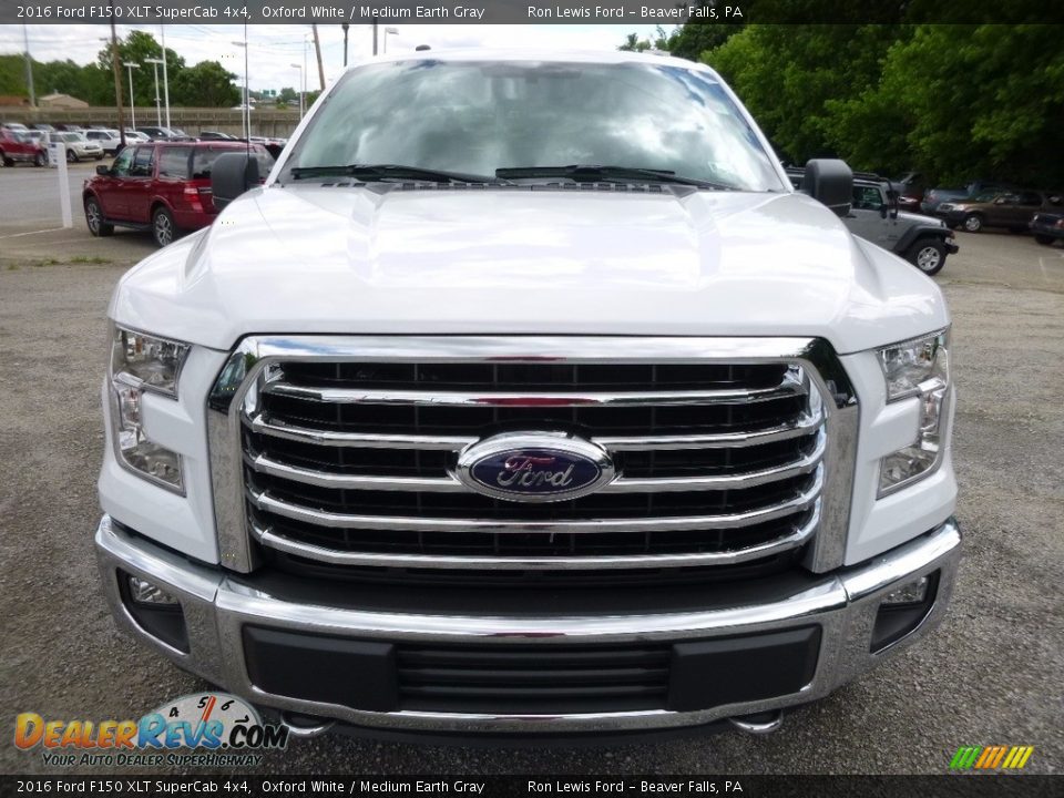2016 Ford F150 XLT SuperCab 4x4 Oxford White / Medium Earth Gray Photo #8