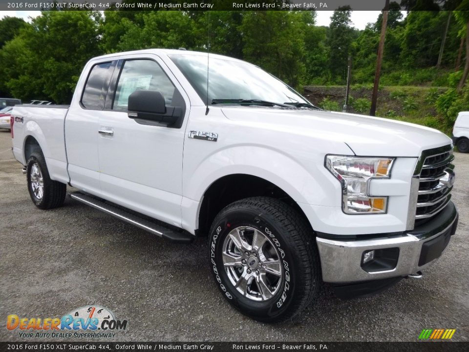 2016 Ford F150 XLT SuperCab 4x4 Oxford White / Medium Earth Gray Photo #9