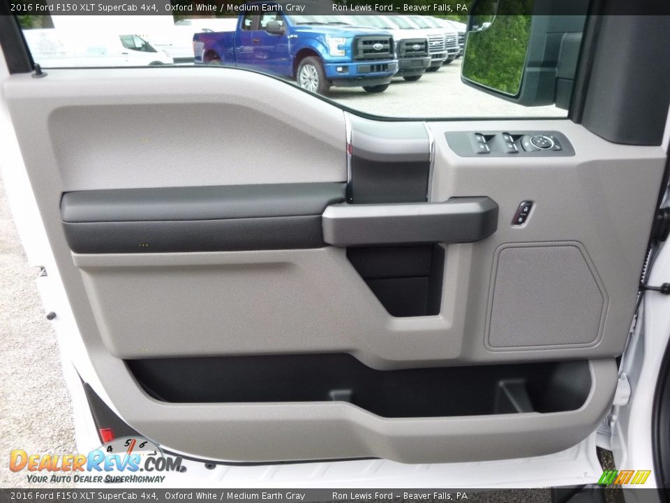 2016 Ford F150 XLT SuperCab 4x4 Oxford White / Medium Earth Gray Photo #14