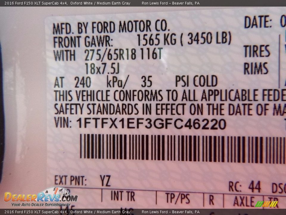 2016 Ford F150 XLT SuperCab 4x4 Oxford White / Medium Earth Gray Photo #15