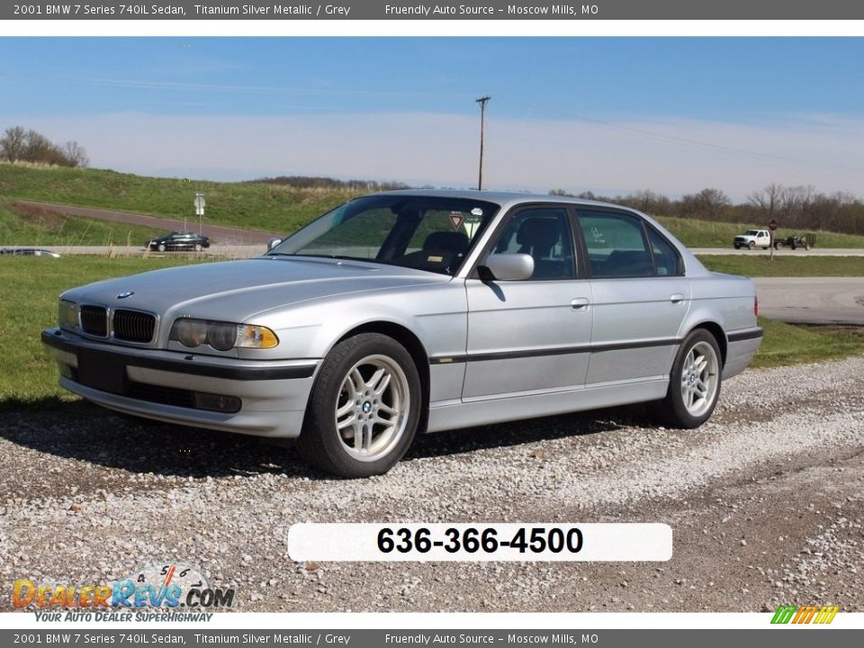 2001 BMW 7 Series 740iL Sedan Titanium Silver Metallic / Grey Photo #4