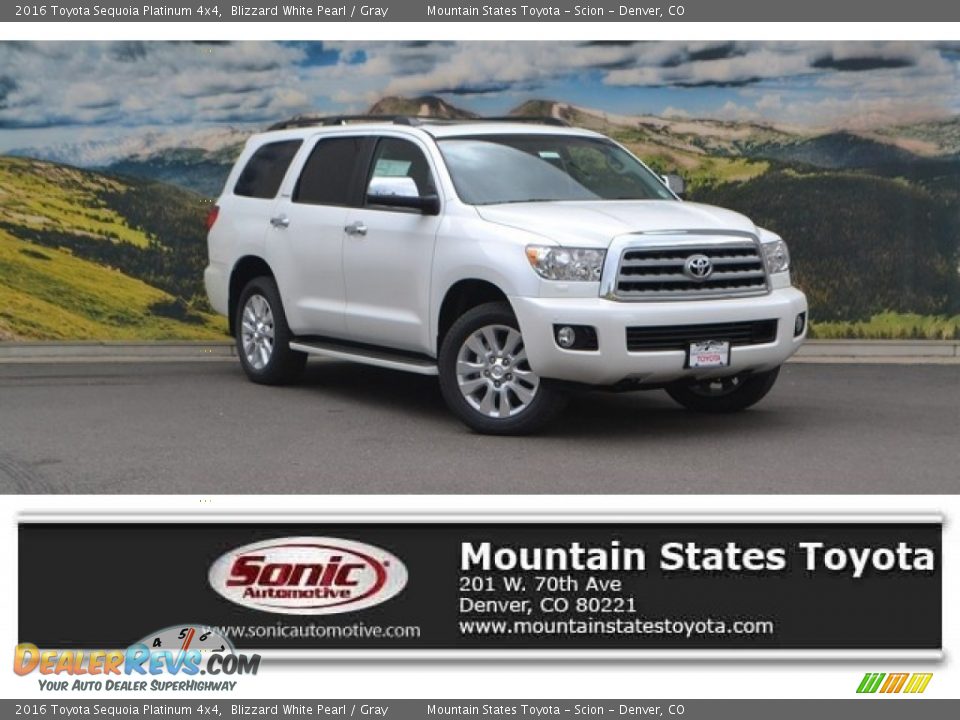 2016 Toyota Sequoia Platinum 4x4 Blizzard White Pearl / Gray Photo #1