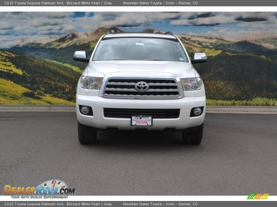 2016 Toyota Sequoia Platinum 4x4 Blizzard White Pearl / Gray Photo #2