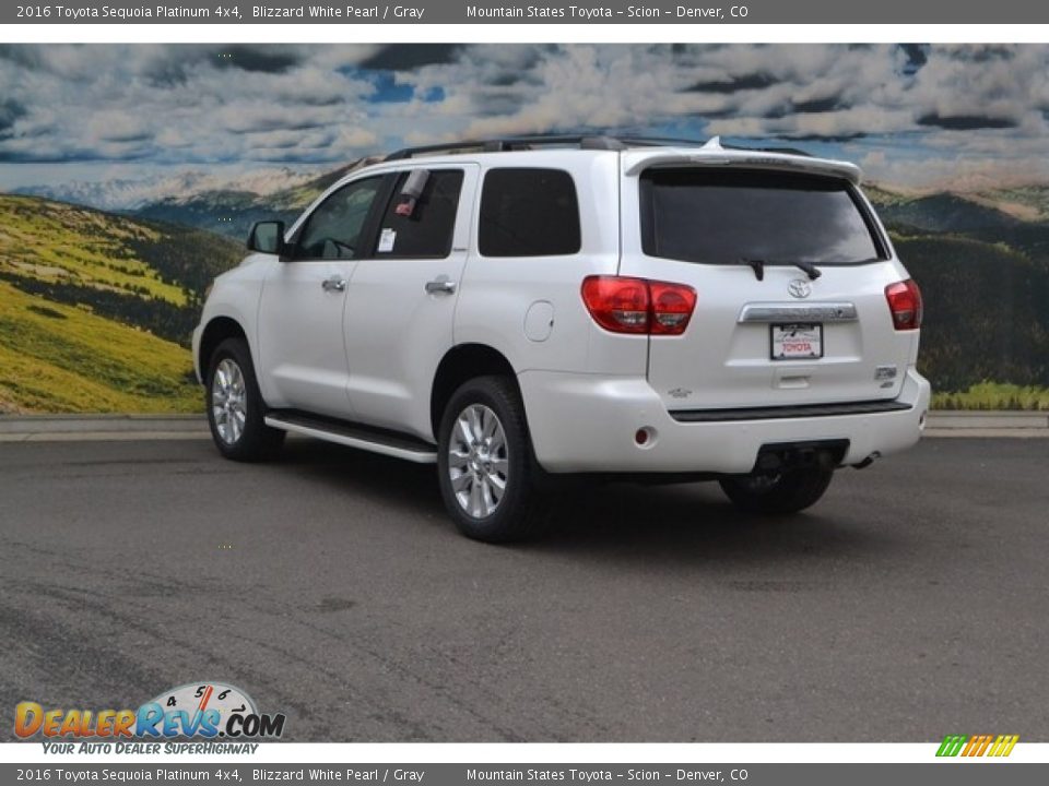 2016 Toyota Sequoia Platinum 4x4 Blizzard White Pearl / Gray Photo #3