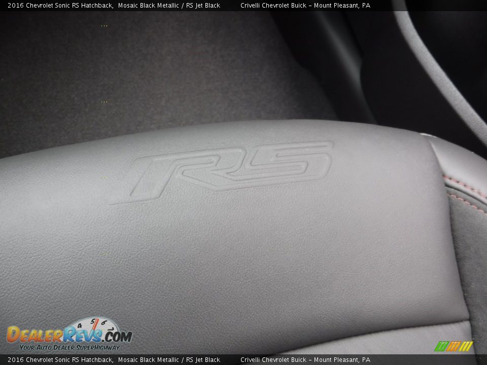 2016 Chevrolet Sonic RS Hatchback Mosaic Black Metallic / RS Jet Black Photo #14