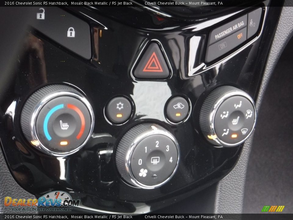 2016 Chevrolet Sonic RS Hatchback Mosaic Black Metallic / RS Jet Black Photo #16
