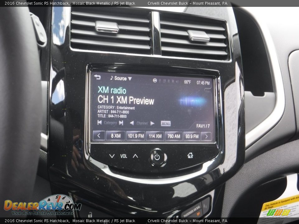 2016 Chevrolet Sonic RS Hatchback Mosaic Black Metallic / RS Jet Black Photo #17