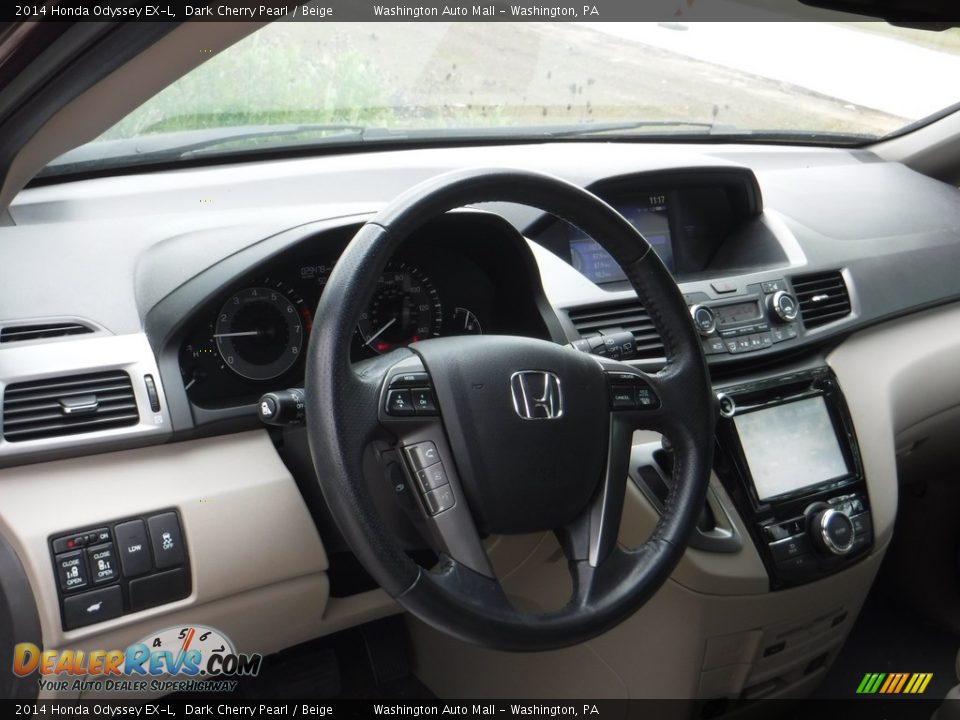 2014 Honda Odyssey EX-L Dark Cherry Pearl / Beige Photo #12
