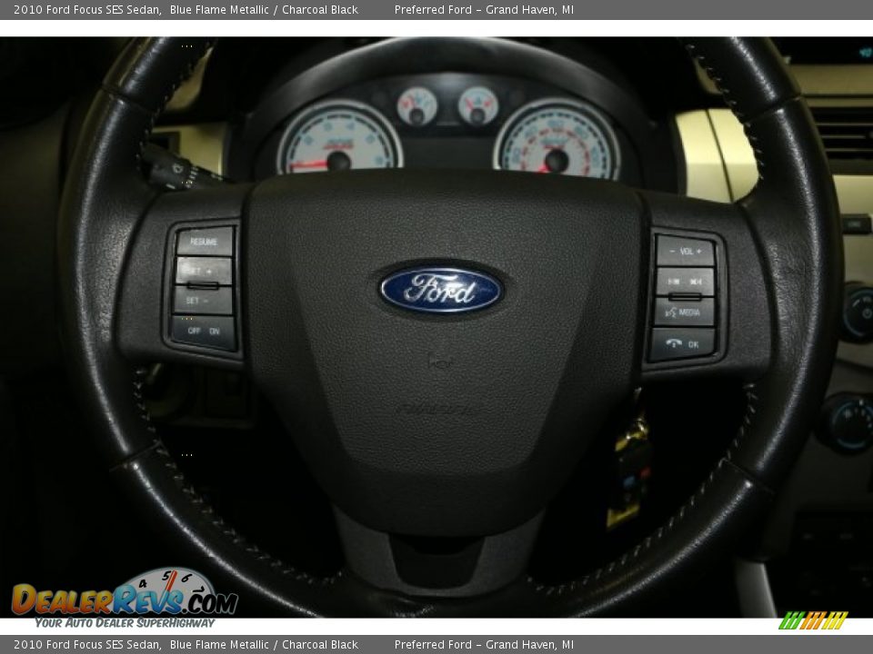 2010 Ford Focus SES Sedan Blue Flame Metallic / Charcoal Black Photo #10