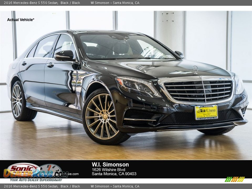 2016 Mercedes-Benz S 550 Sedan Black / Black Photo #1