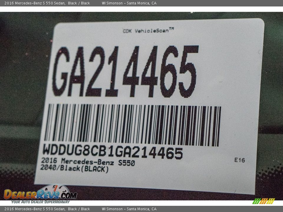 2016 Mercedes-Benz S 550 Sedan Black / Black Photo #8