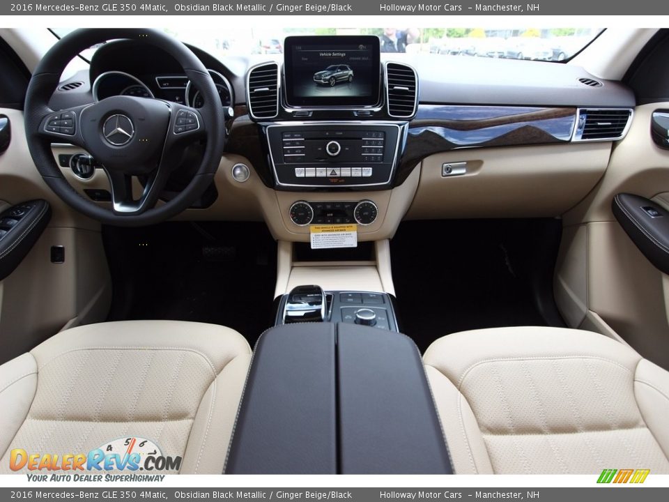 2016 Mercedes-Benz GLE 350 4Matic Obsidian Black Metallic / Ginger Beige/Black Photo #6