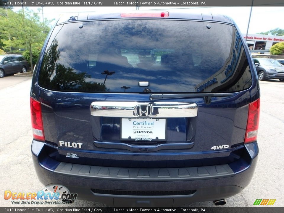2013 Honda Pilot EX-L 4WD Obsidian Blue Pearl / Gray Photo #4