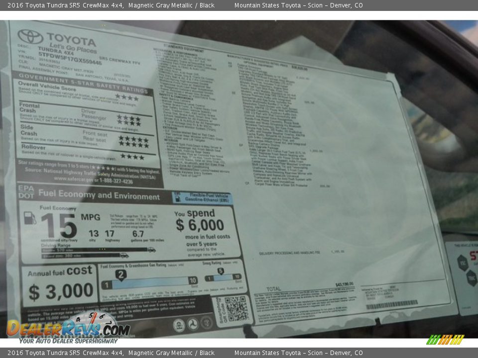 2016 Toyota Tundra SR5 CrewMax 4x4 Magnetic Gray Metallic / Black Photo #10