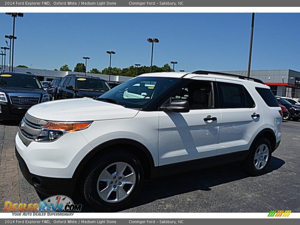 2014 Ford Explorer FWD Oxford White / Medium Light Stone Photo #7