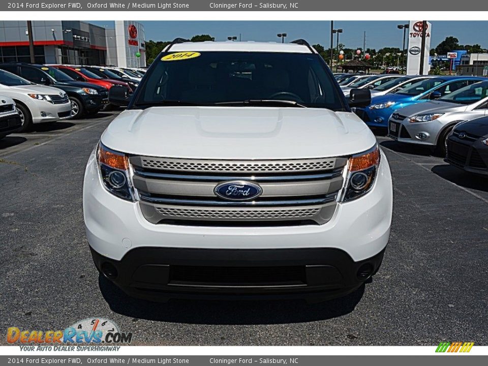 2014 Ford Explorer FWD Oxford White / Medium Light Stone Photo #25