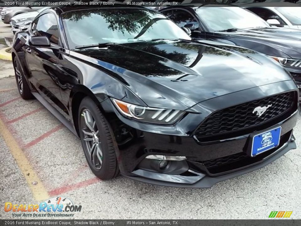 2016 Ford Mustang EcoBoost Coupe Shadow Black / Ebony Photo #1