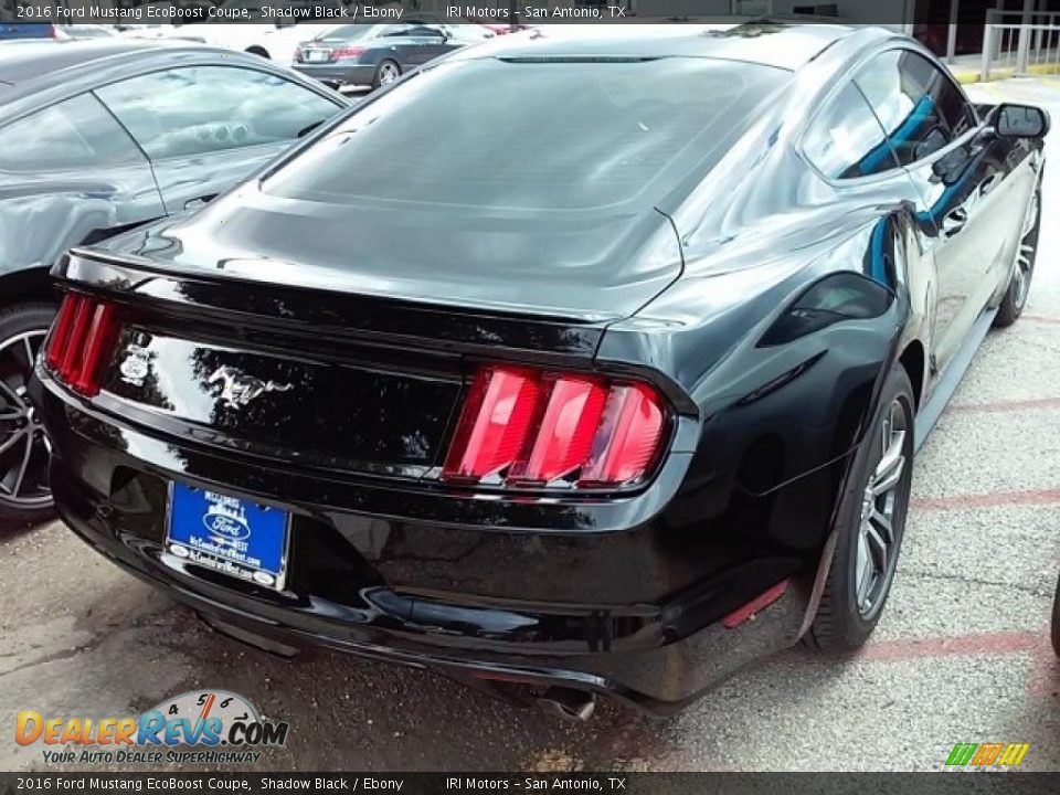 2016 Ford Mustang EcoBoost Coupe Shadow Black / Ebony Photo #14