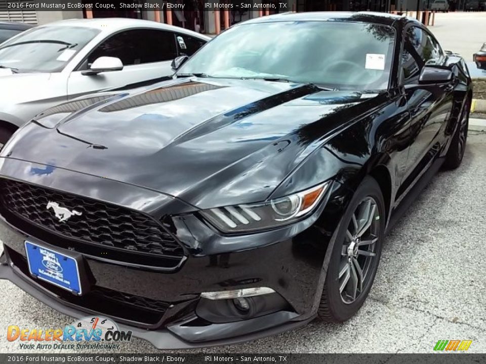 2016 Ford Mustang EcoBoost Coupe Shadow Black / Ebony Photo #18