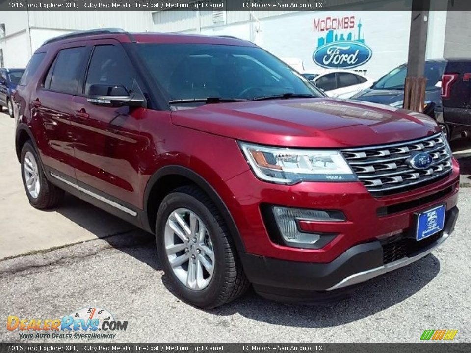 2016 Ford Explorer XLT Ruby Red Metallic Tri-Coat / Medium Light Camel Photo #1