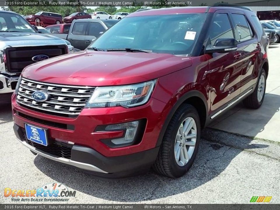 2016 Ford Explorer XLT Ruby Red Metallic Tri-Coat / Medium Light Camel Photo #7