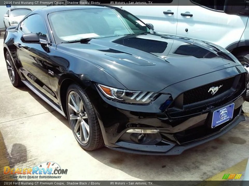 2016 Ford Mustang GT Premium Coupe Shadow Black / Ebony Photo #13