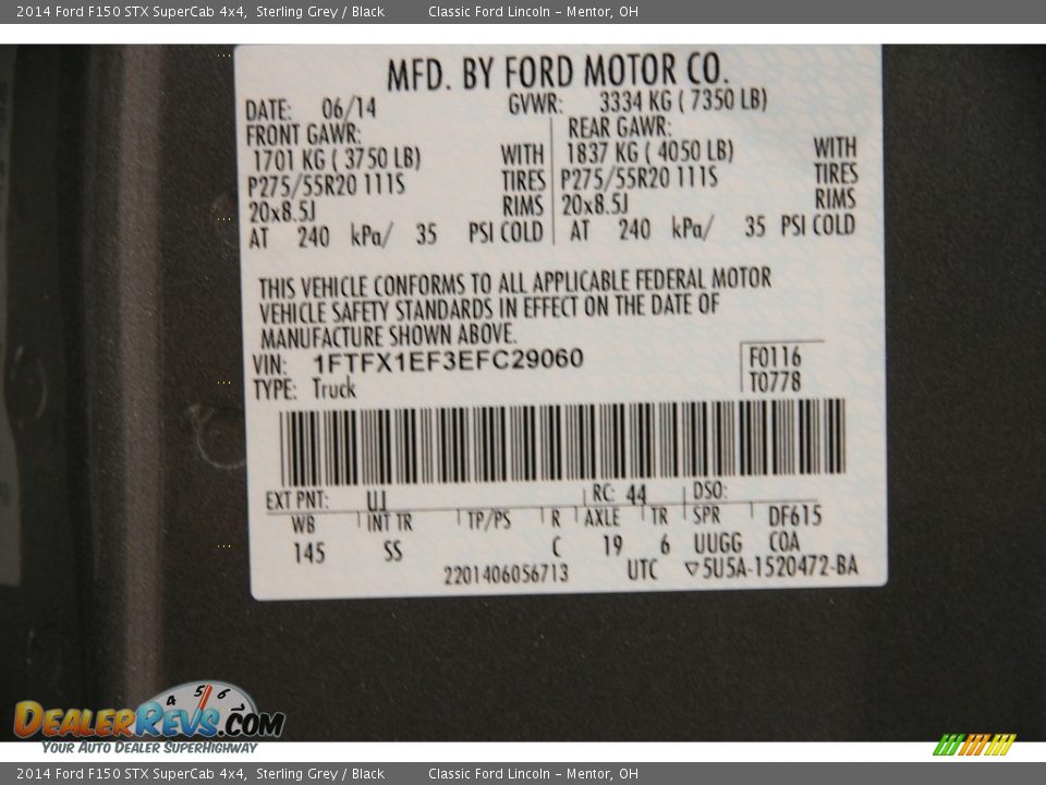 2014 Ford F150 STX SuperCab 4x4 Sterling Grey / Black Photo #14