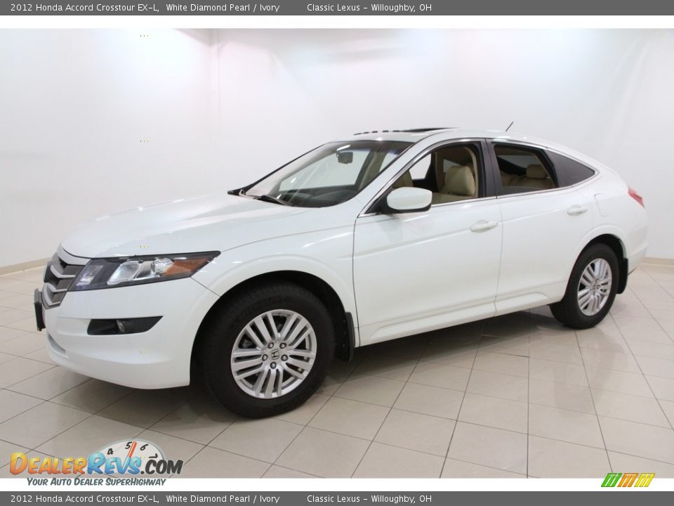 2012 Honda Accord Crosstour EX-L White Diamond Pearl / Ivory Photo #3