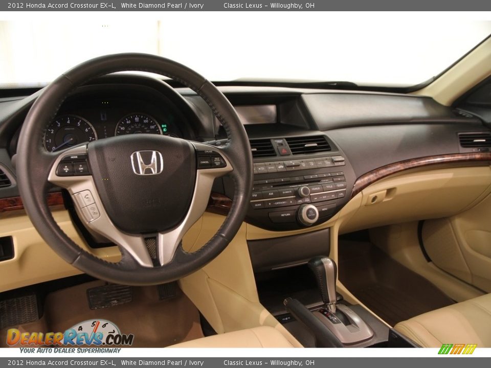 2012 Honda Accord Crosstour EX-L White Diamond Pearl / Ivory Photo #7