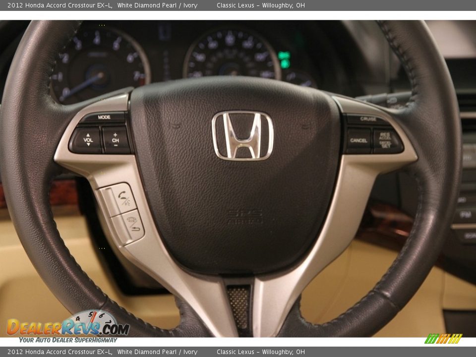 2012 Honda Accord Crosstour EX-L White Diamond Pearl / Ivory Photo #8